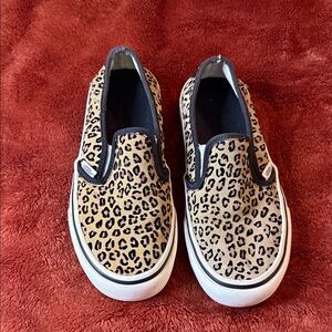 Vans Leopard Print Kids Slip-On Sneakers